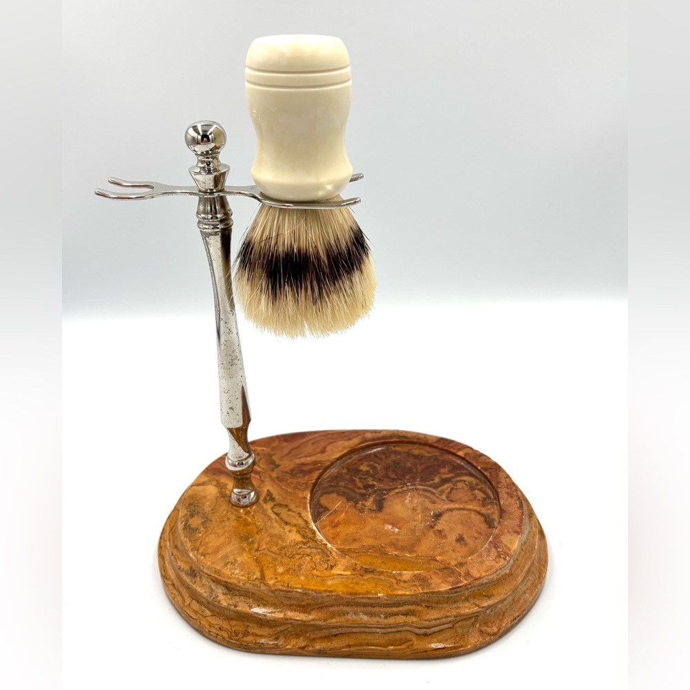 HANDCRAFTED MARBLE SHAVE SET 2 Piece
